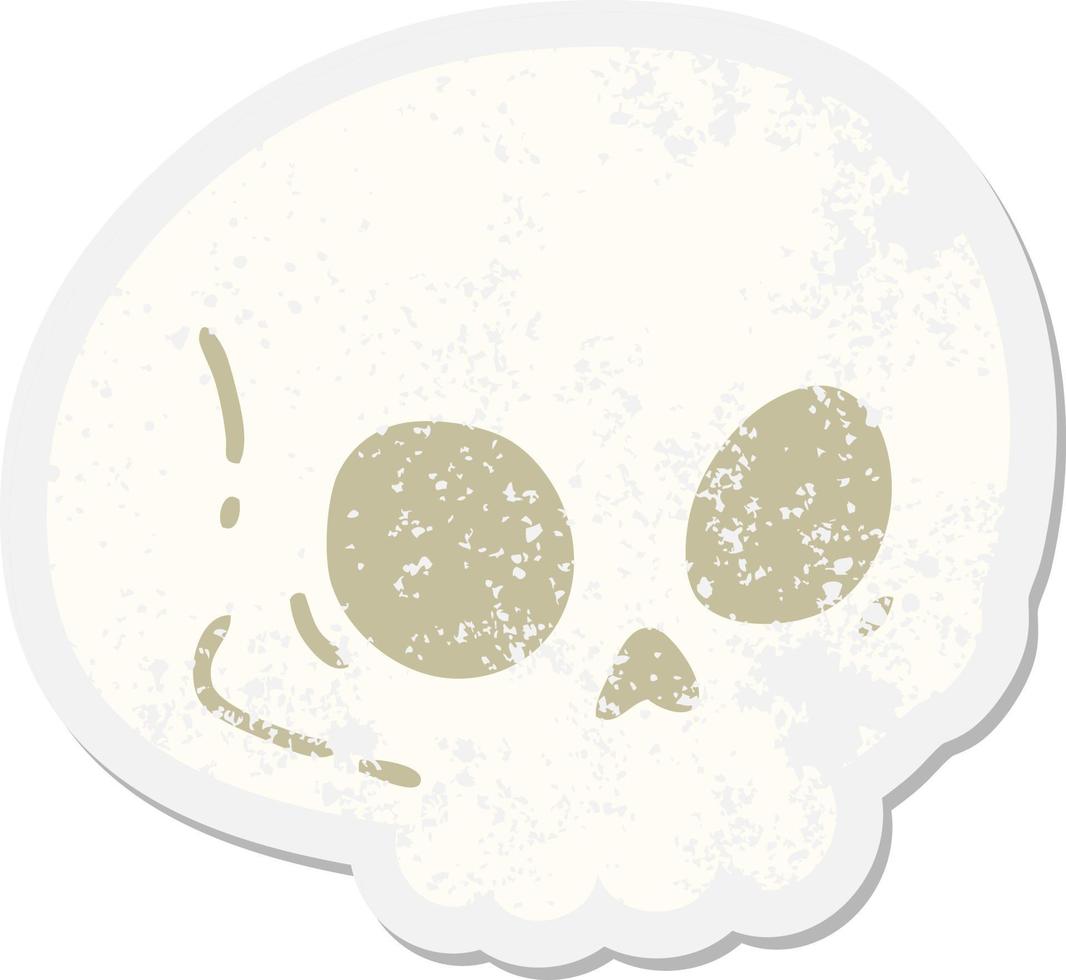 spooky skull grunge sticker vector