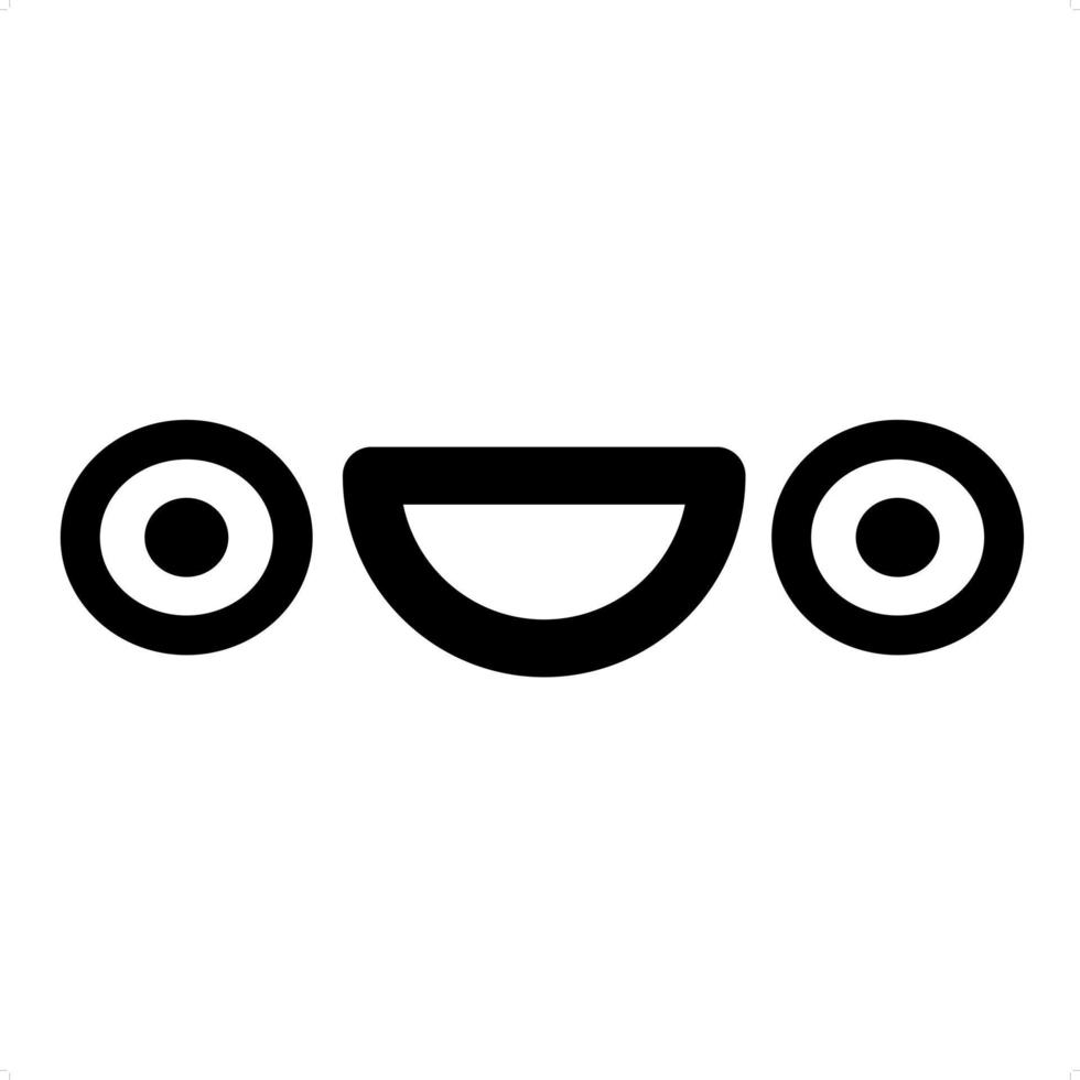 happy excited face icon vector