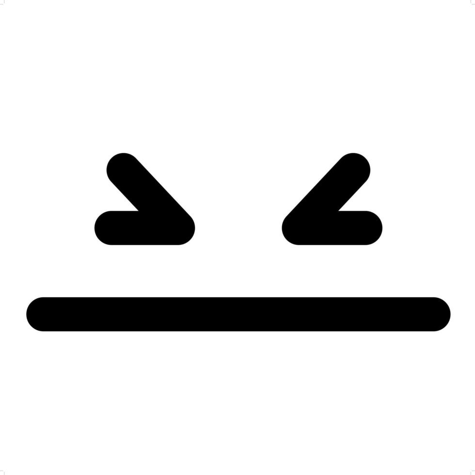 simple annoyed face icon vector