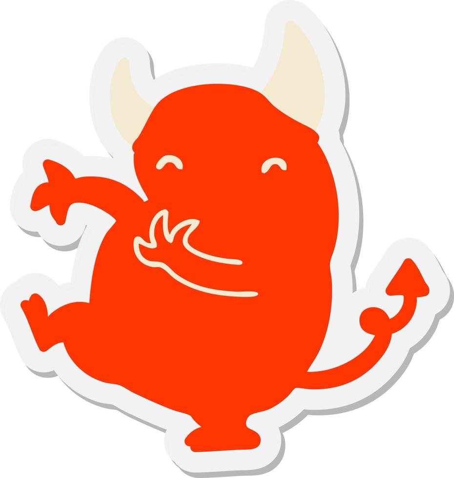 little dancing devil sticker vector