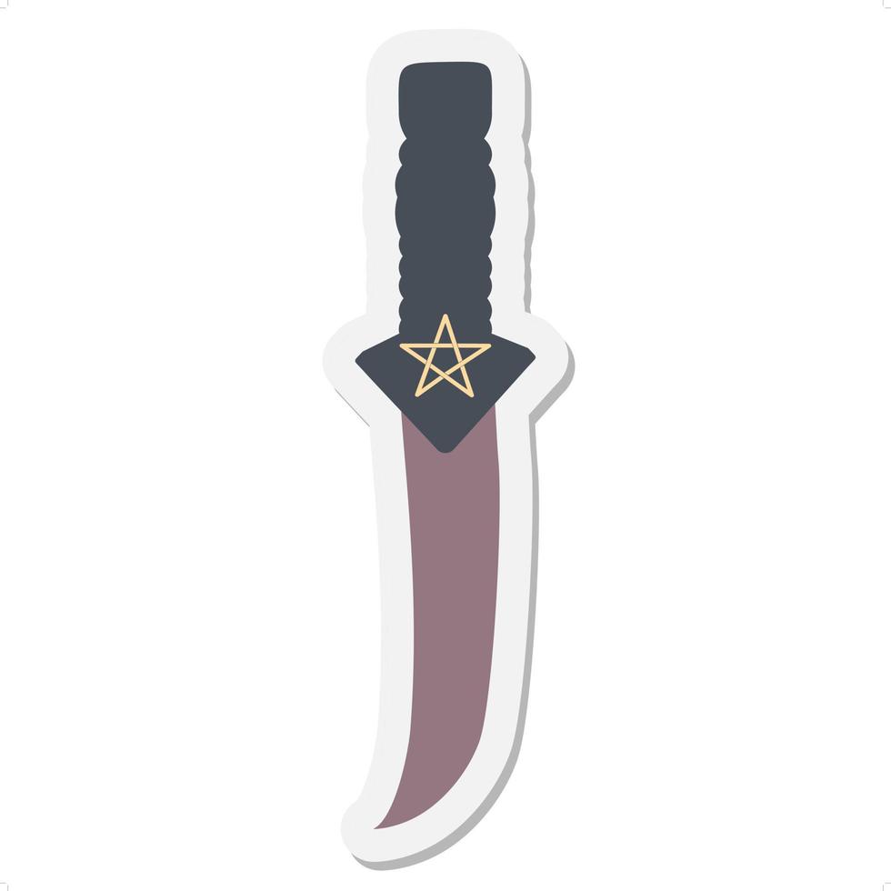 ritual athame knife sticker vector