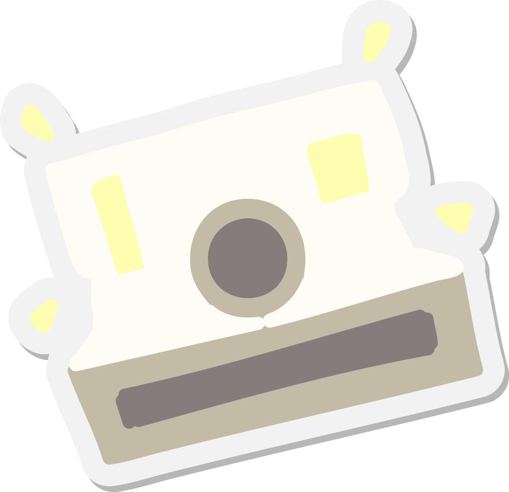 old instant camera sticker vector