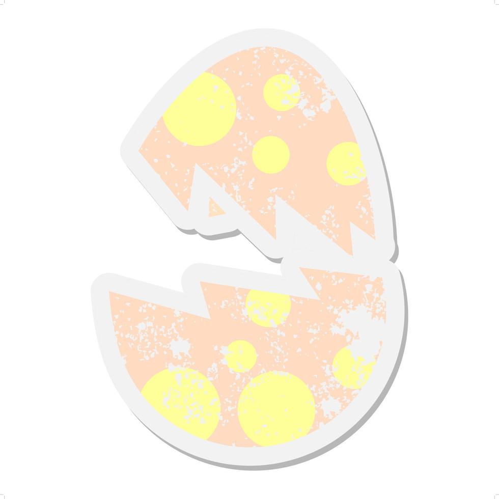 cracked easter egg grunge sticker vector