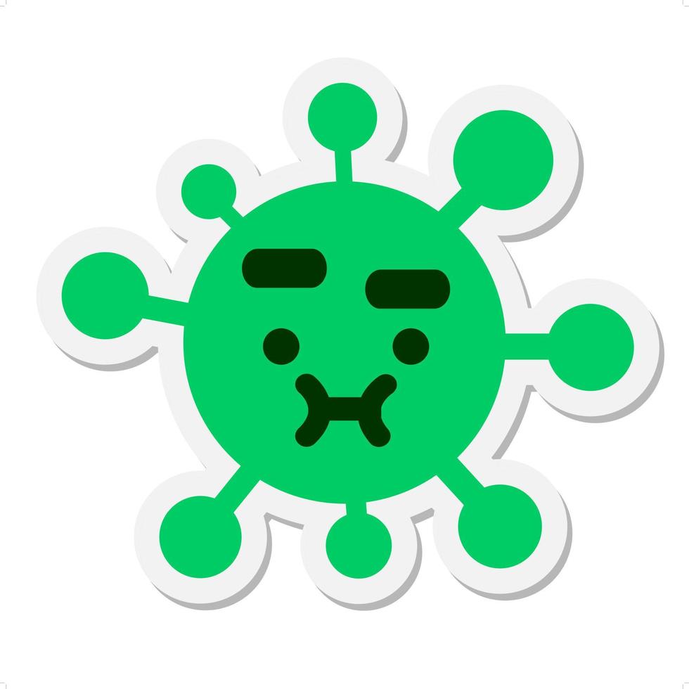 raised eyebrow virus sticker vector