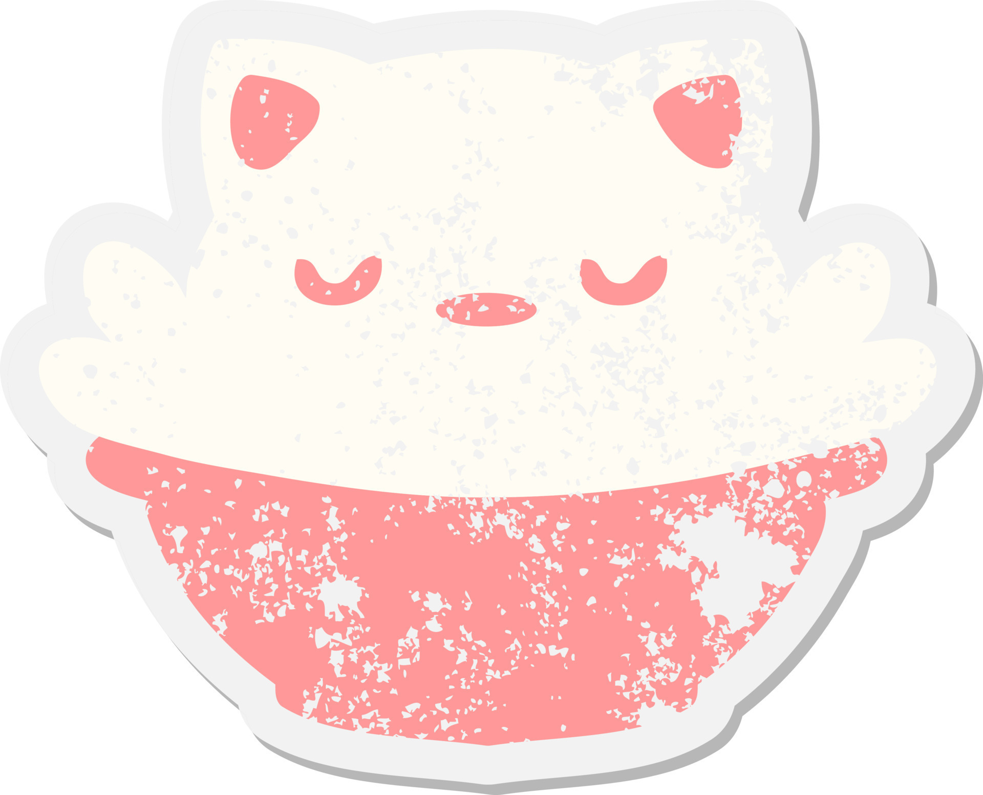 cute cat pudding grunge sticker 11121077 Vector Art at Vecteezy