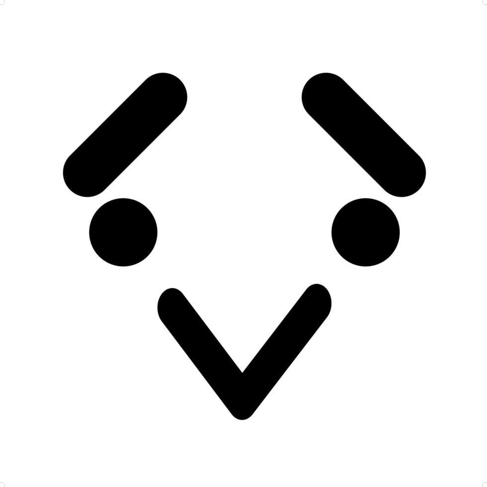 simple worried bird face icon vector