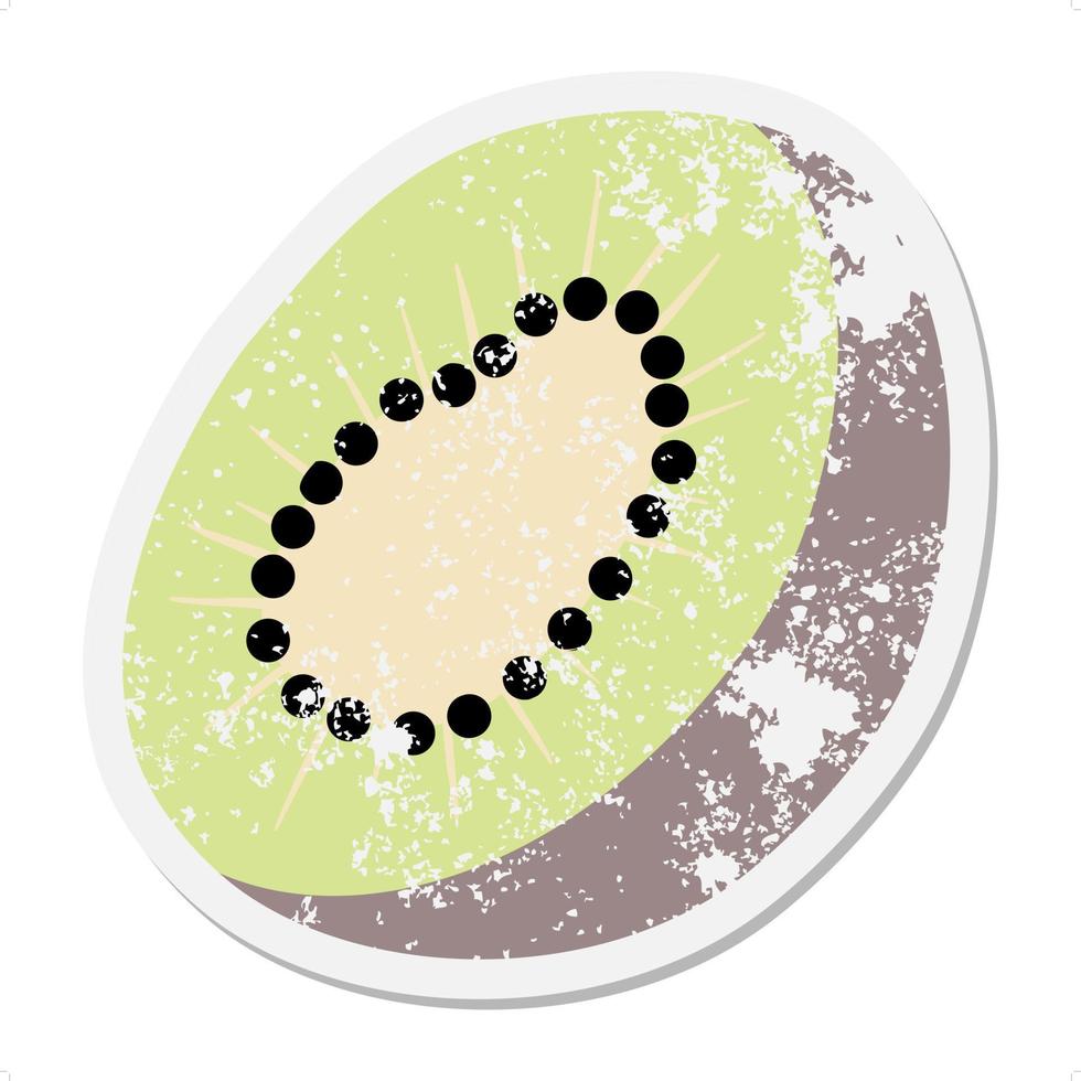 Kiwi fruit grunge sticker vector