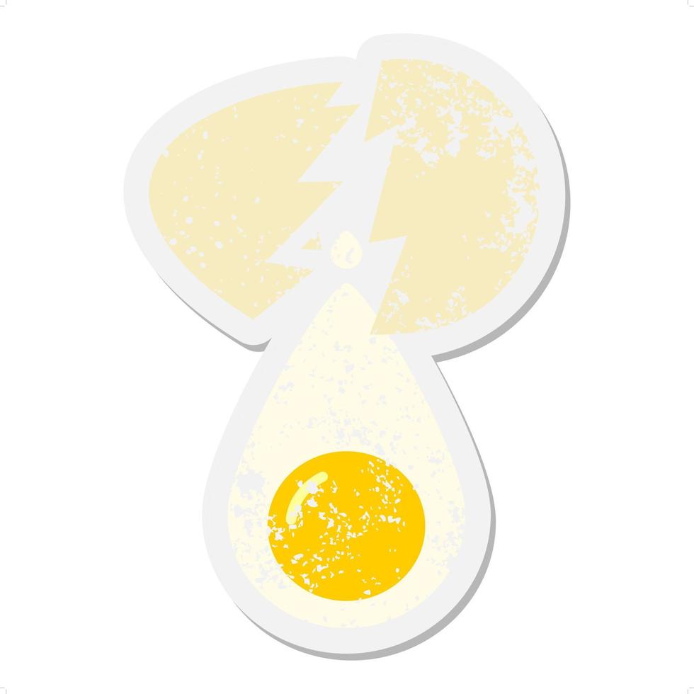 cracked egg grunge sticker vector