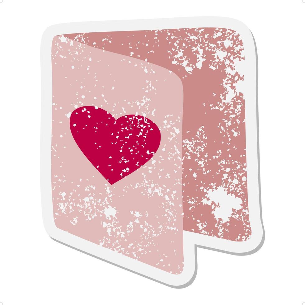 valentine card grunge sticker vector