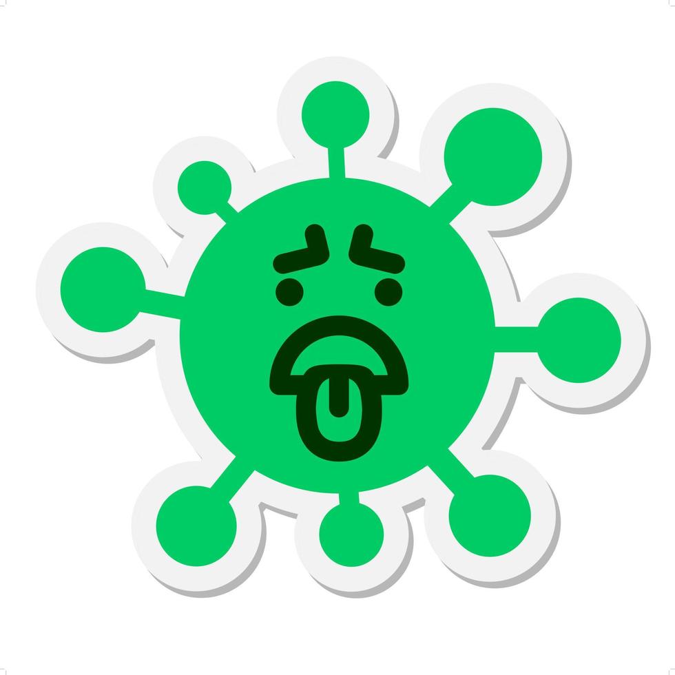 distraught virus sticker vector