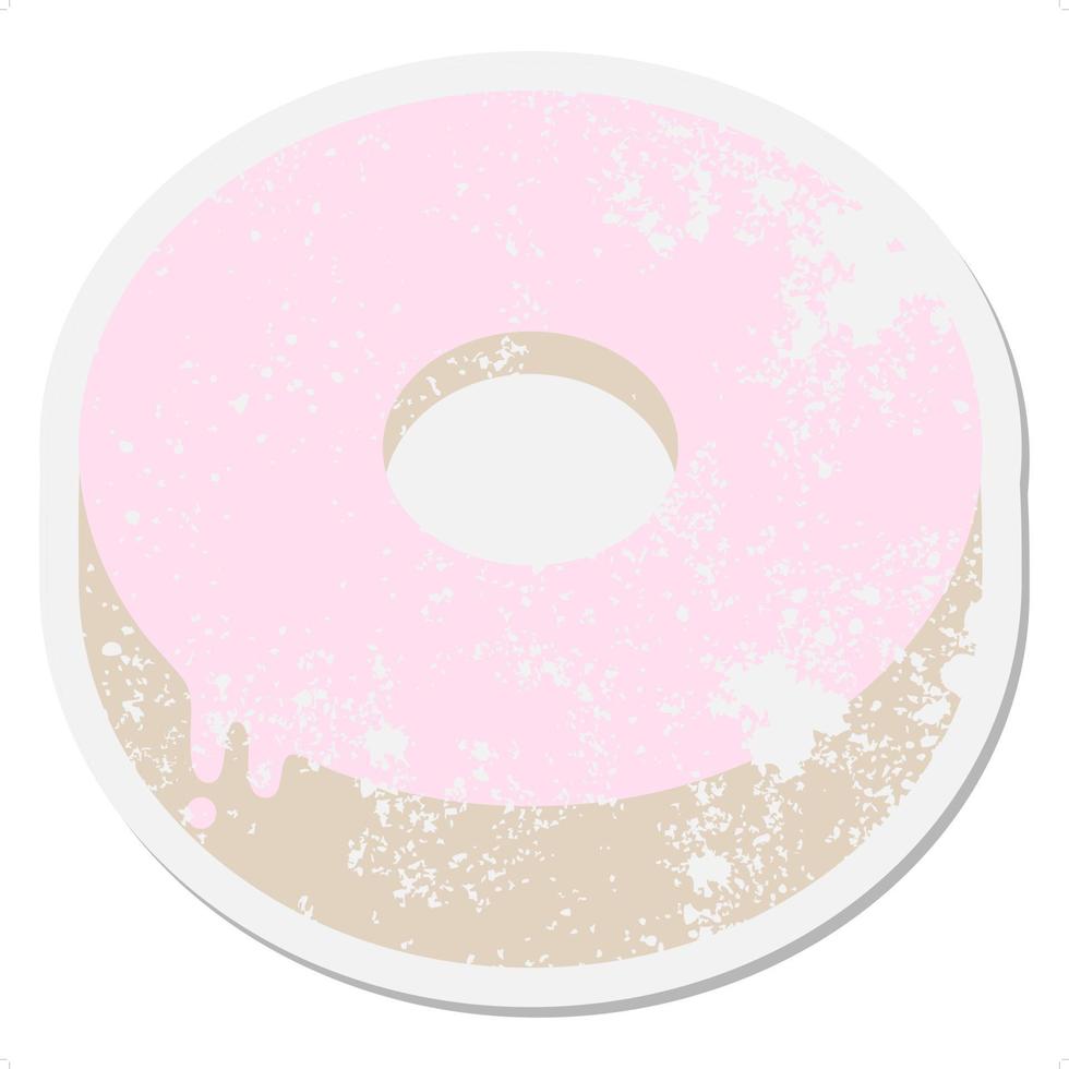 donut grunge sticker vector