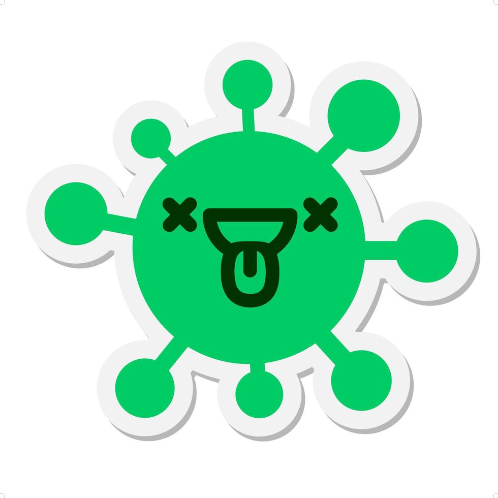 happy dead virus sticker vector