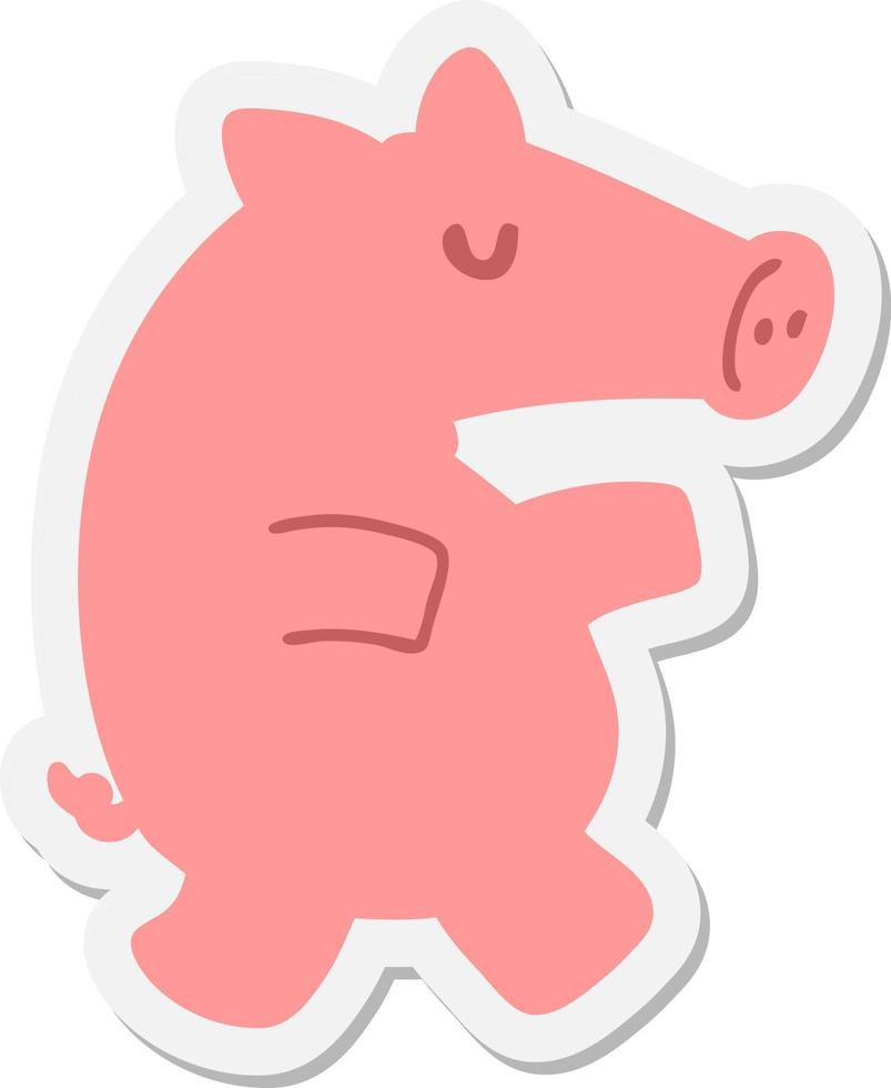 long snout pig sticker vector