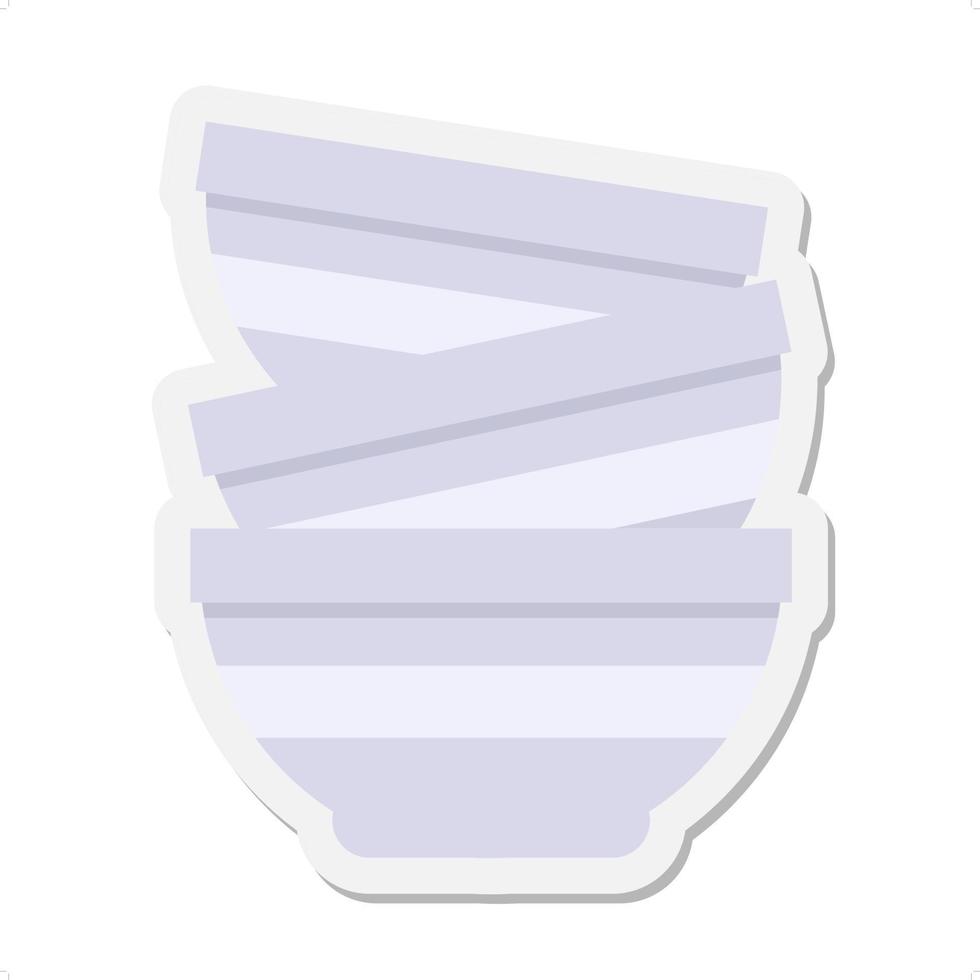 stack of bowls sticker vector