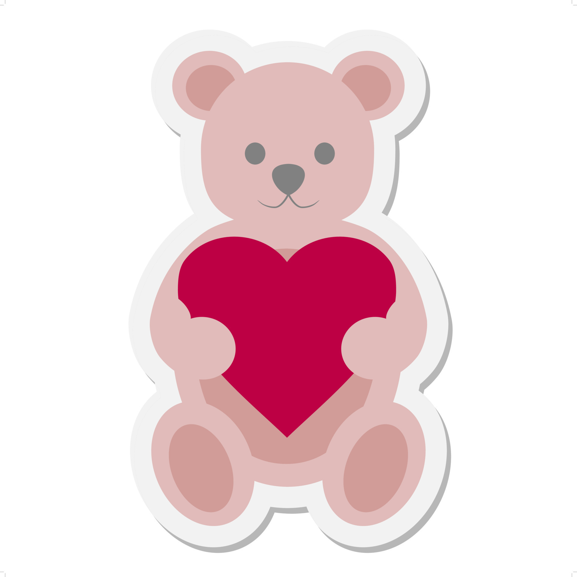 teddy bear holding heart sticker 11121427 Vector Art at Vecteezy