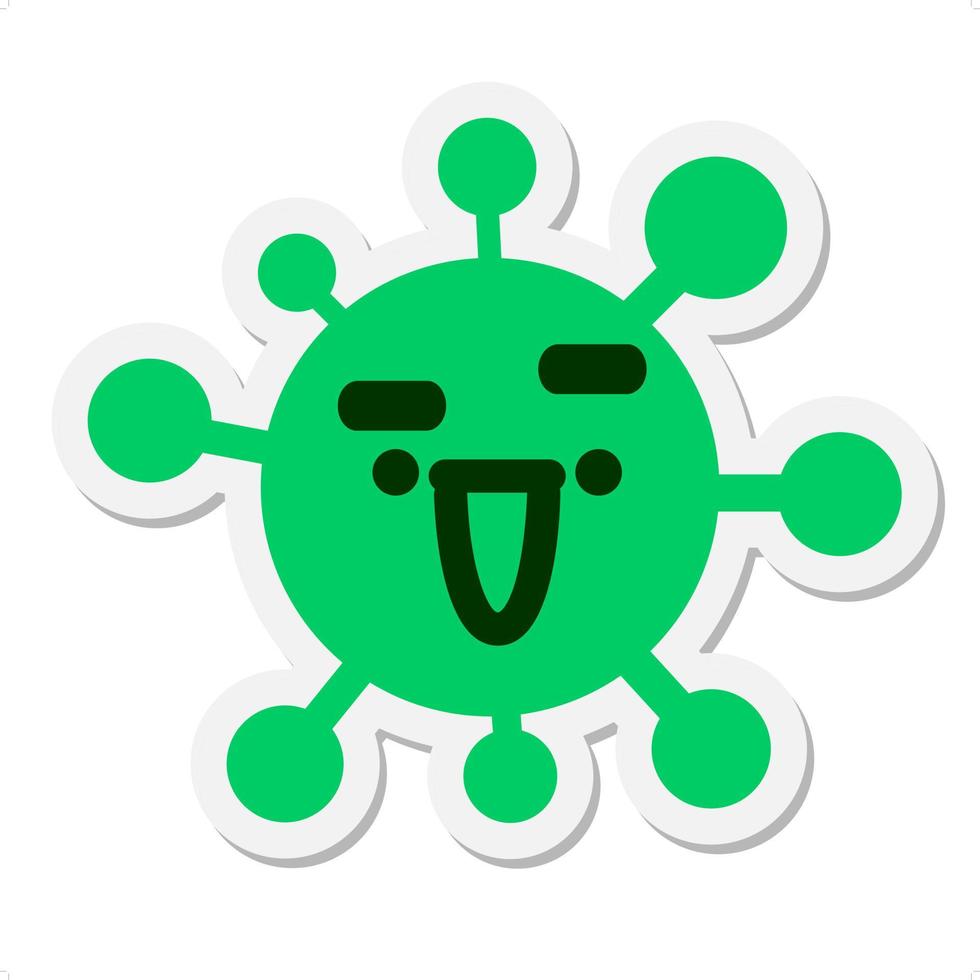 happy expression raising eyebrow virus sticker vector