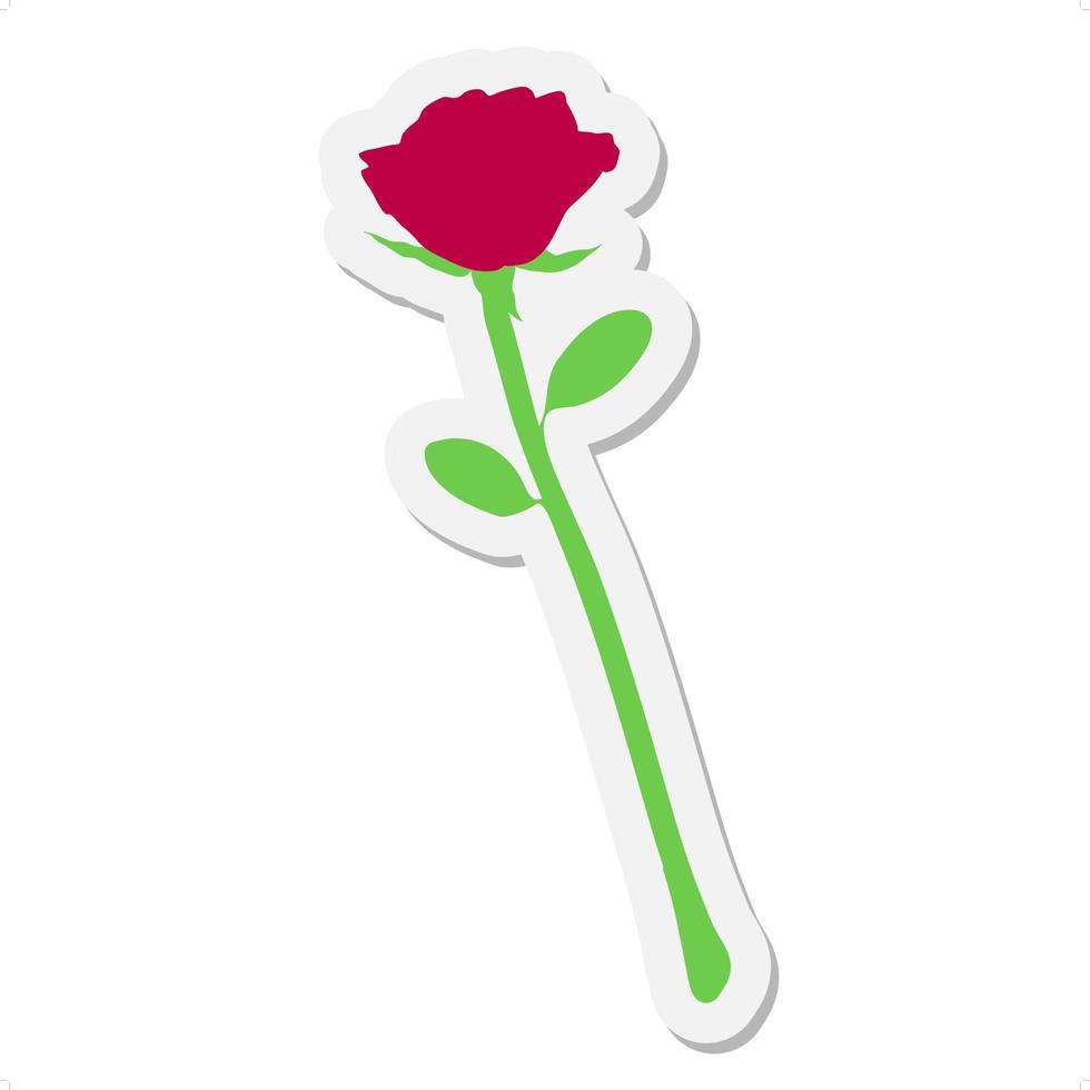 single rose sticker vector