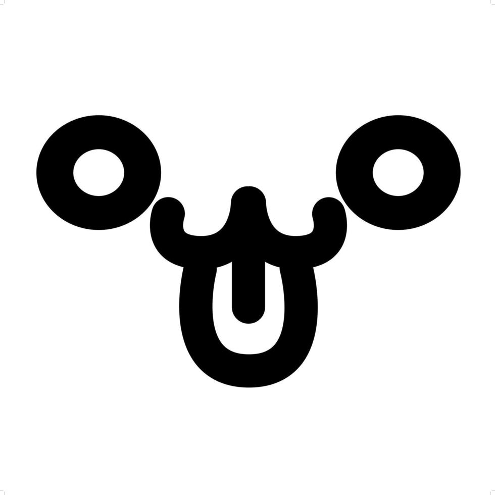 cute happy pet face icon vector