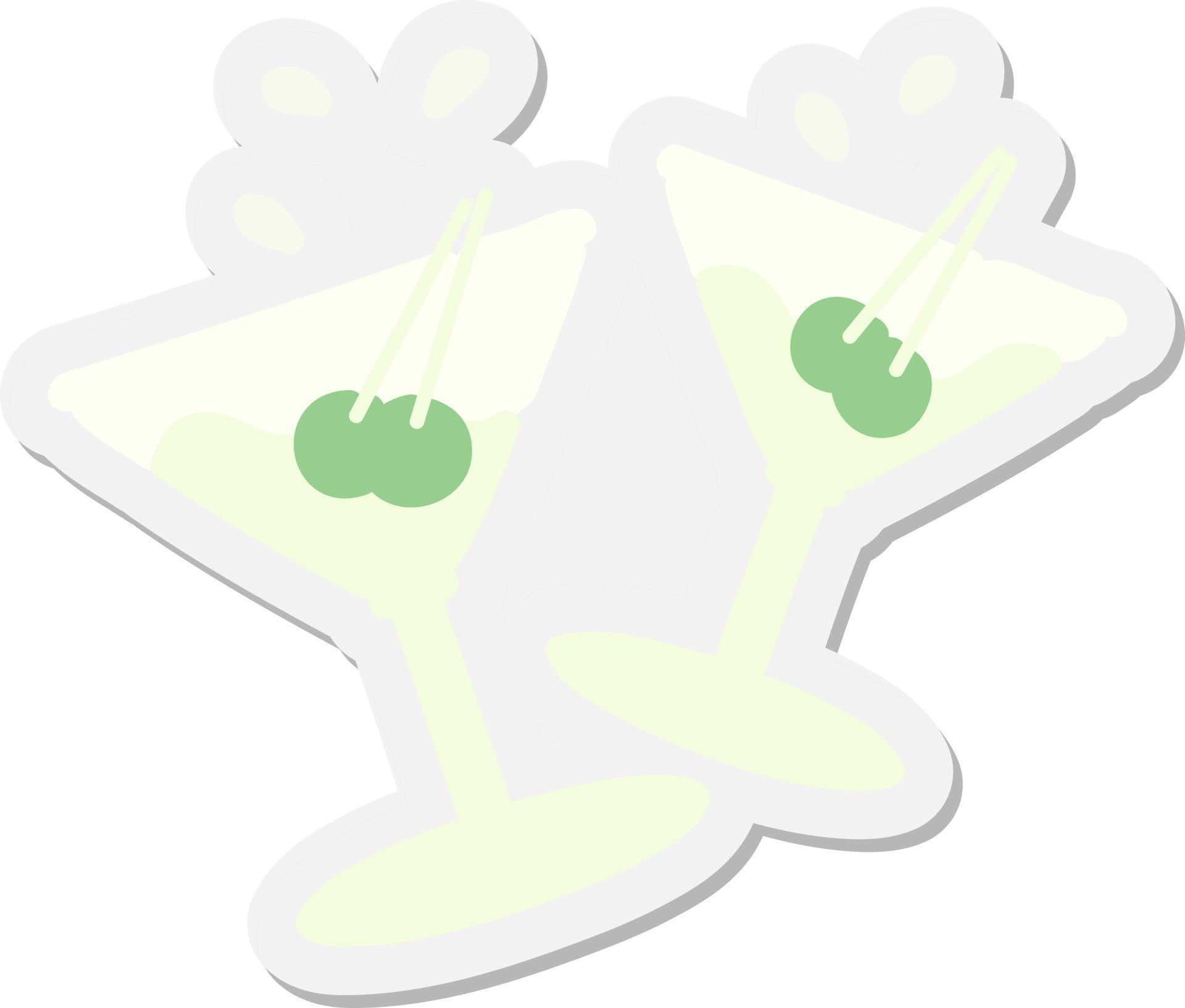 martini glasses clinking sticker 11121642 Vector Art at Vecteezy