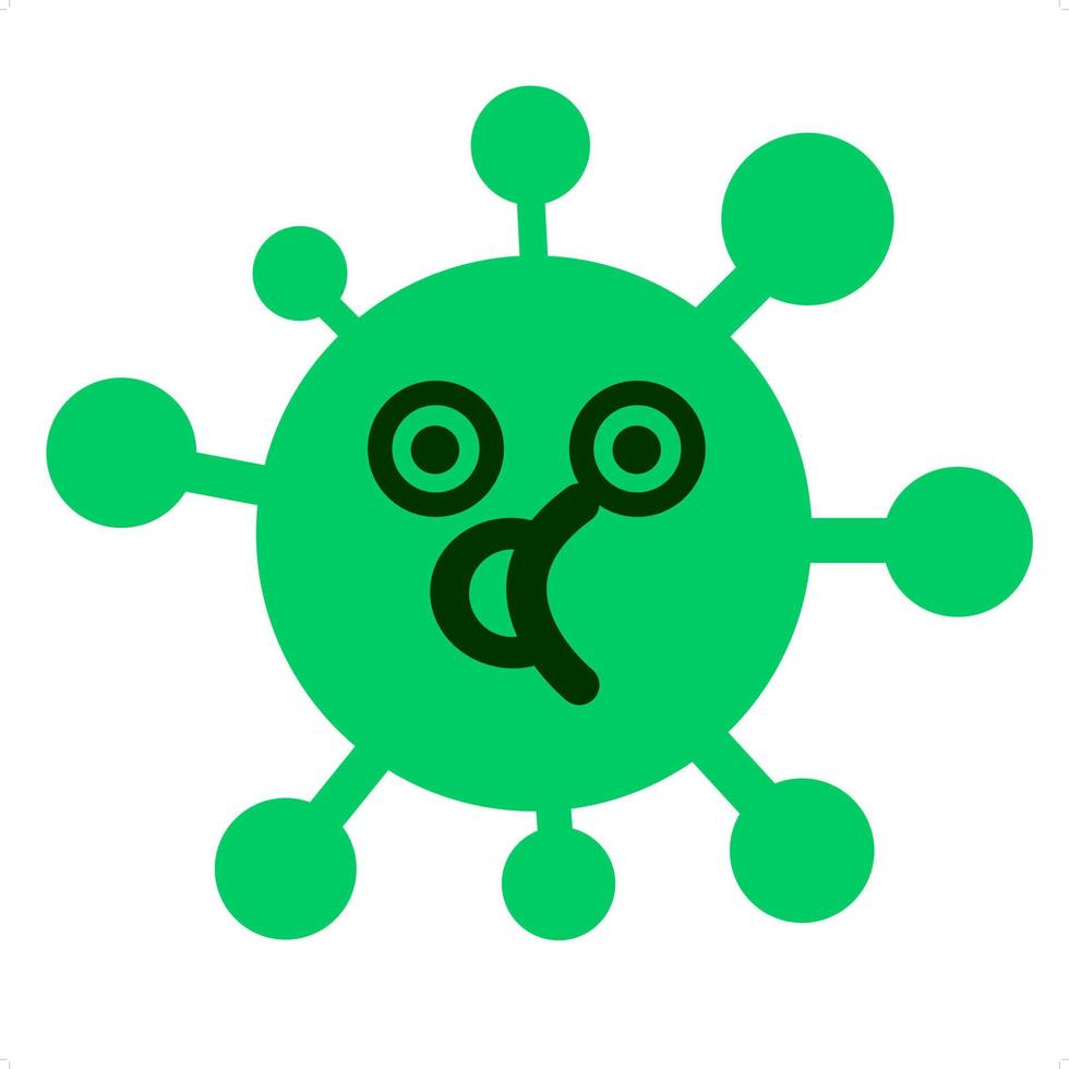 cute gasping shocked virus vector