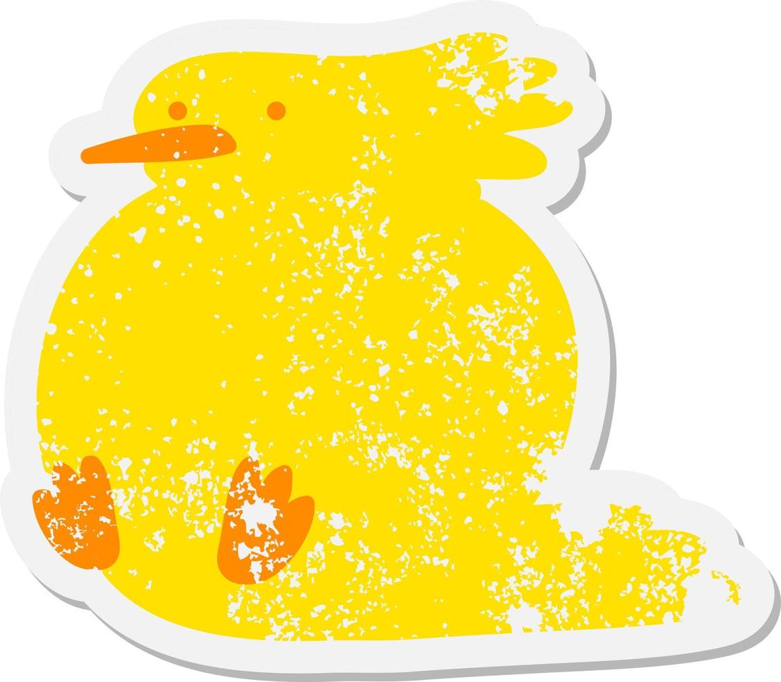 funny bird grunge sticker vector