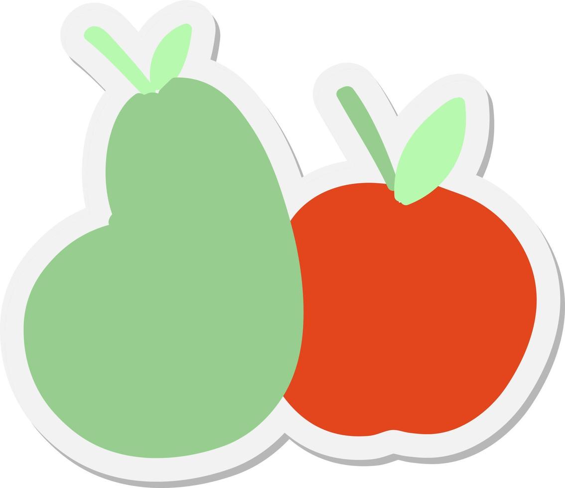 apple and pear sticker 11121698 Vector Art at Vecteezy