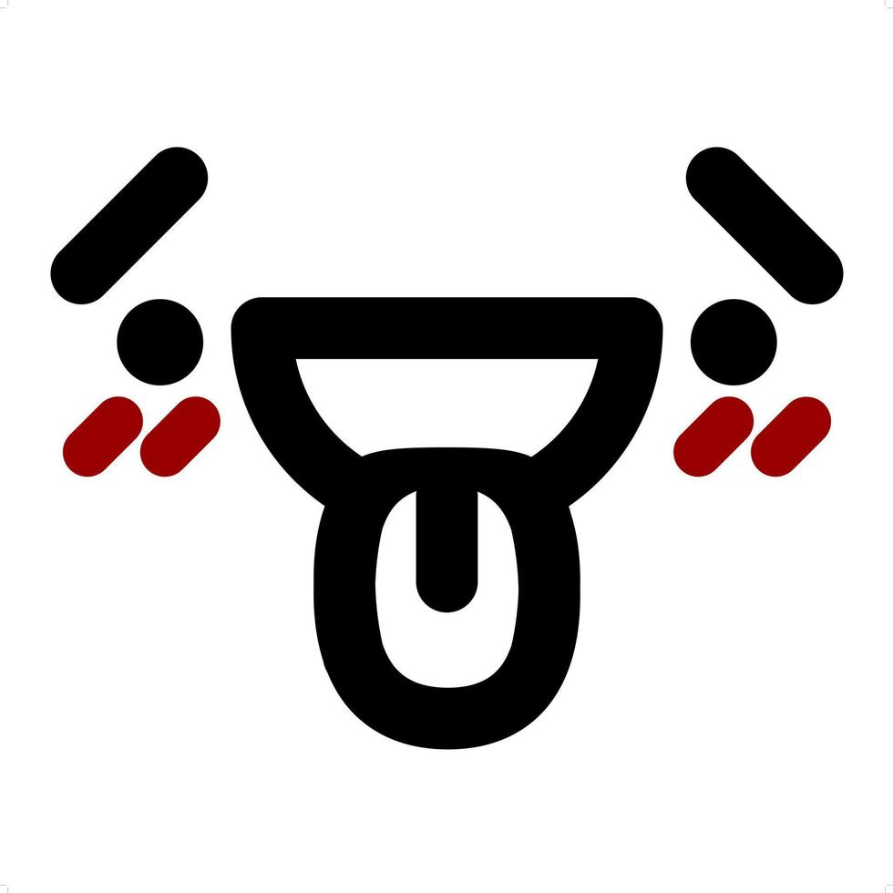 tired happy face icon vector