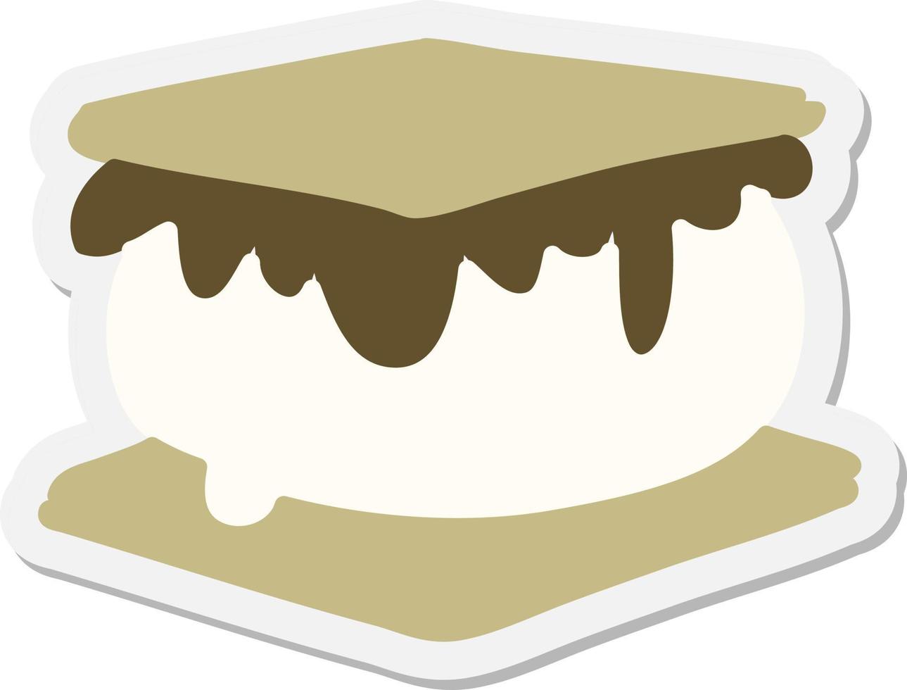 marshmallow smore sticker vector