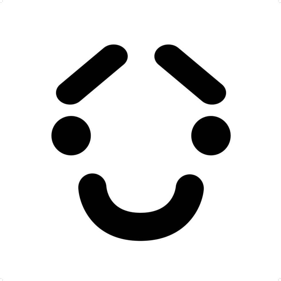 simple pleading face icon vector