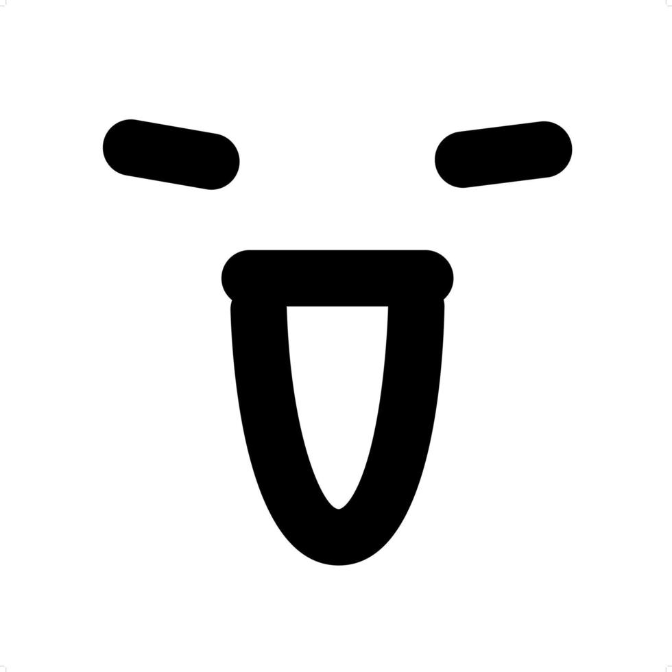 simple happy face enjoying icon vector
