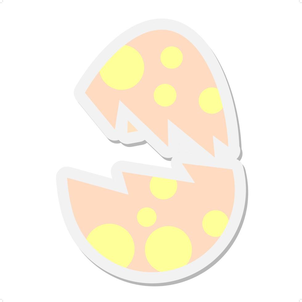 cracked easter egg sticker vector