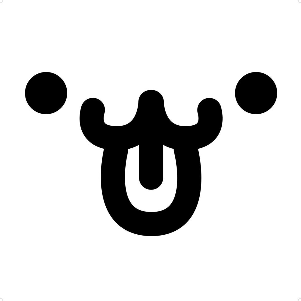simple happy pet face icon vector