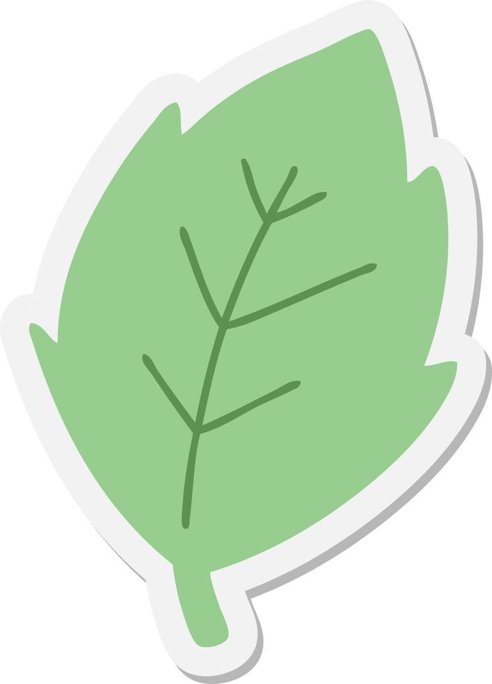 pegatina de hoja de dibujos animados simple vector