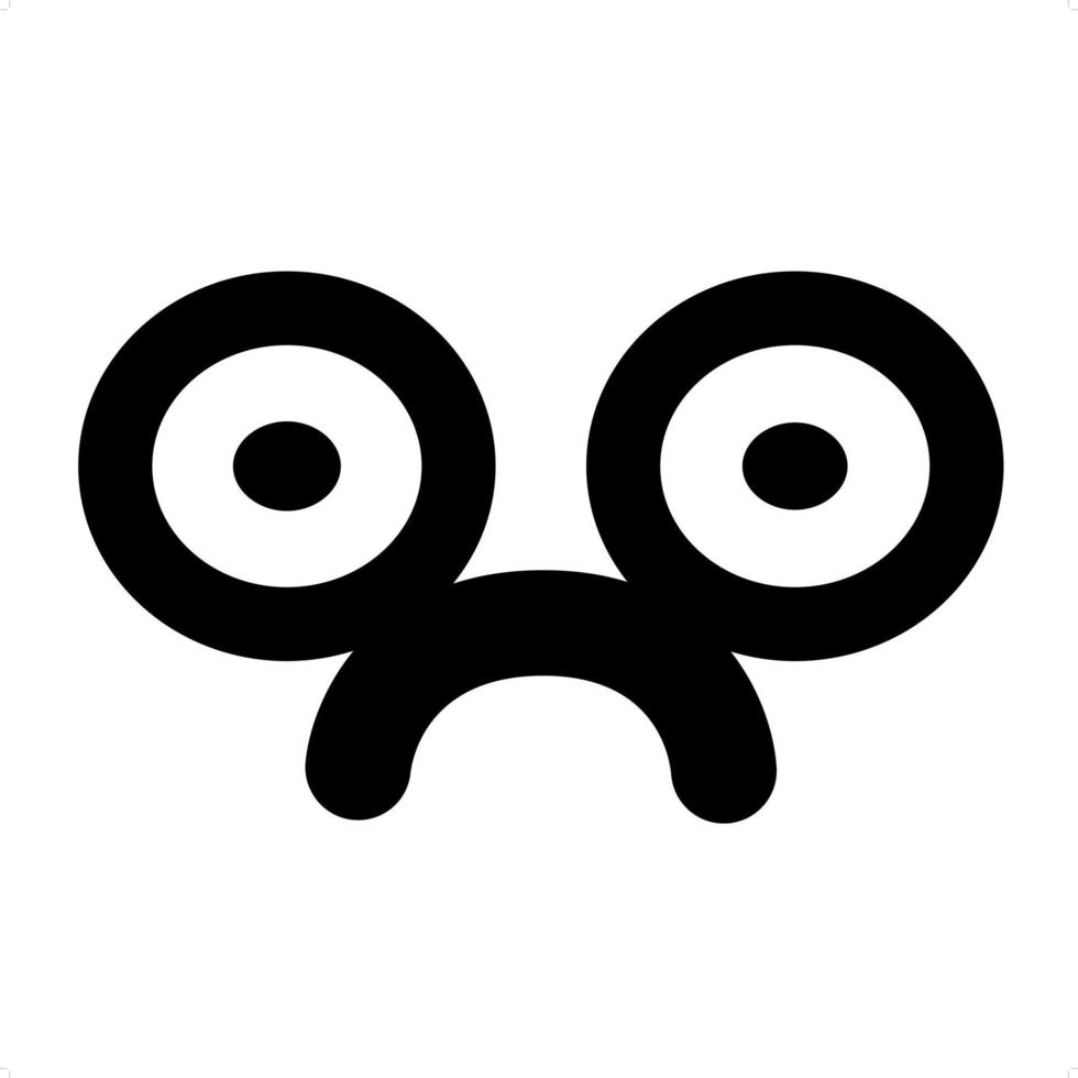 sad staring face icon vector