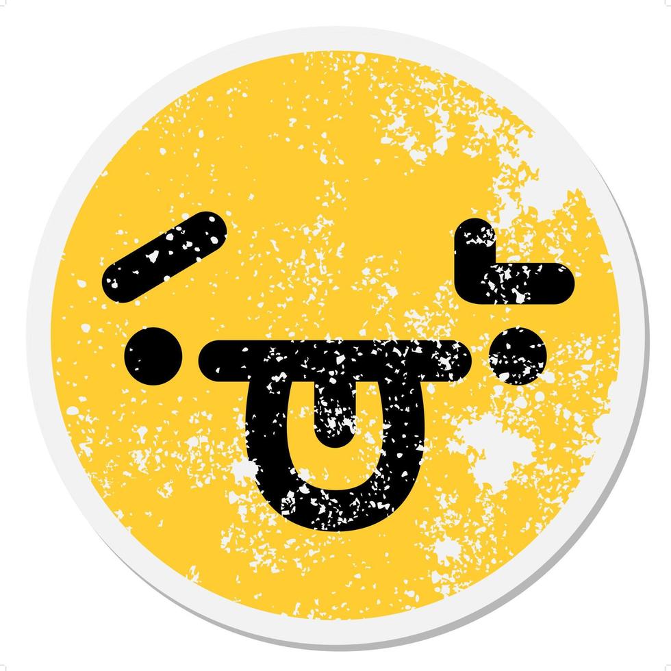 confused face raising eyebrow circular sticker vector