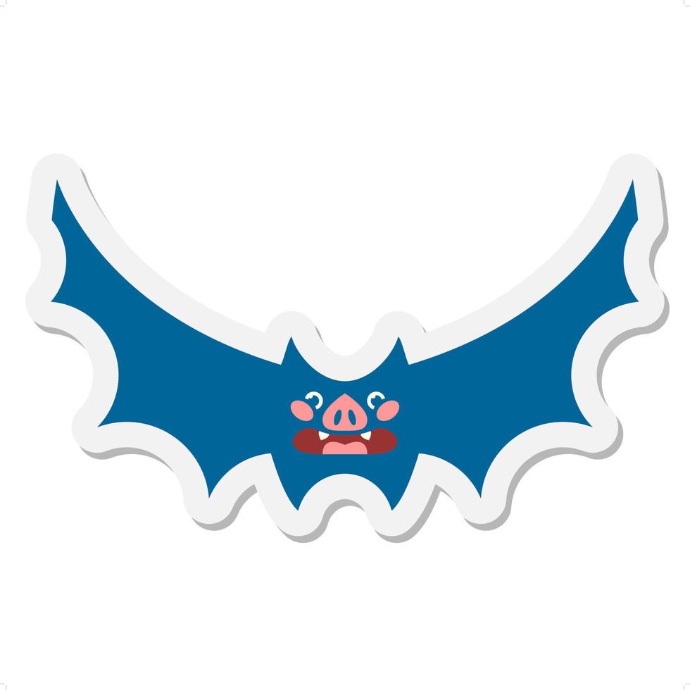 cute halloween bat sticker vector