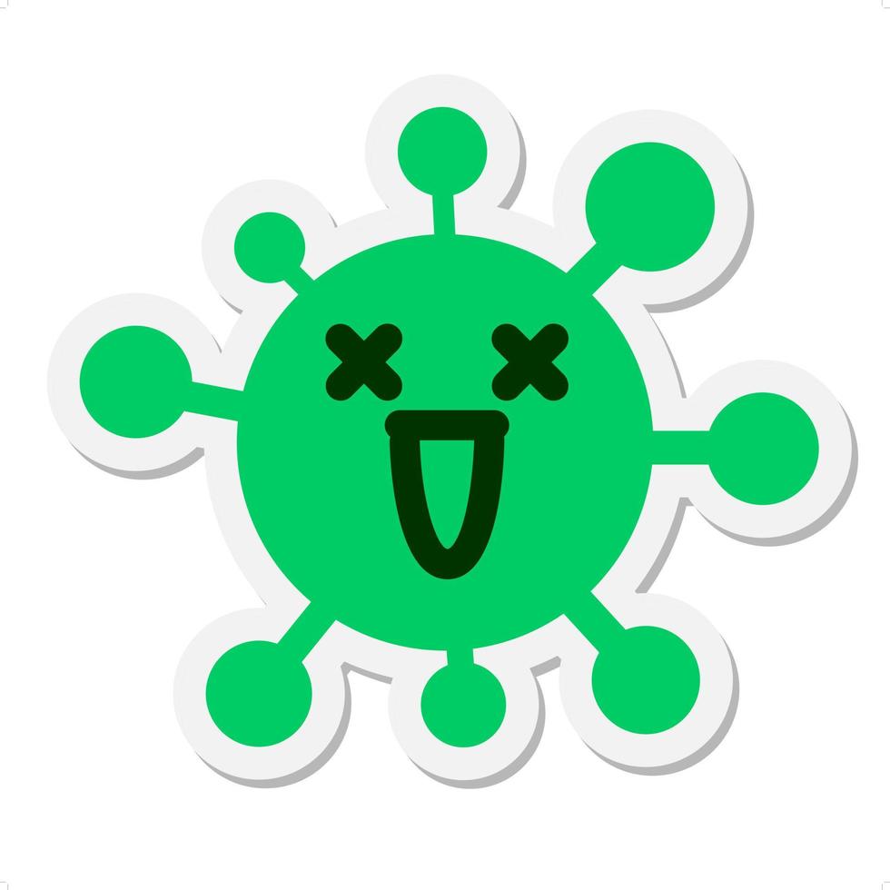 super happy dead virus sticker vector