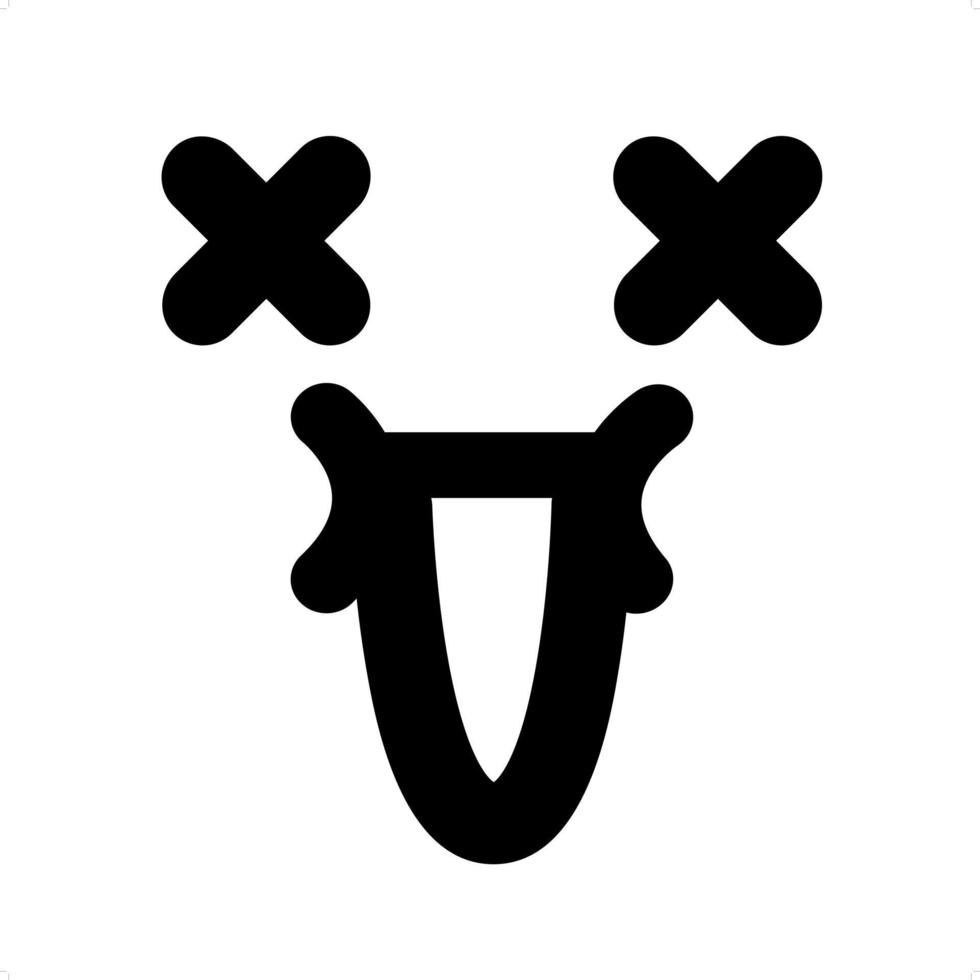 laughing dead face icon vector