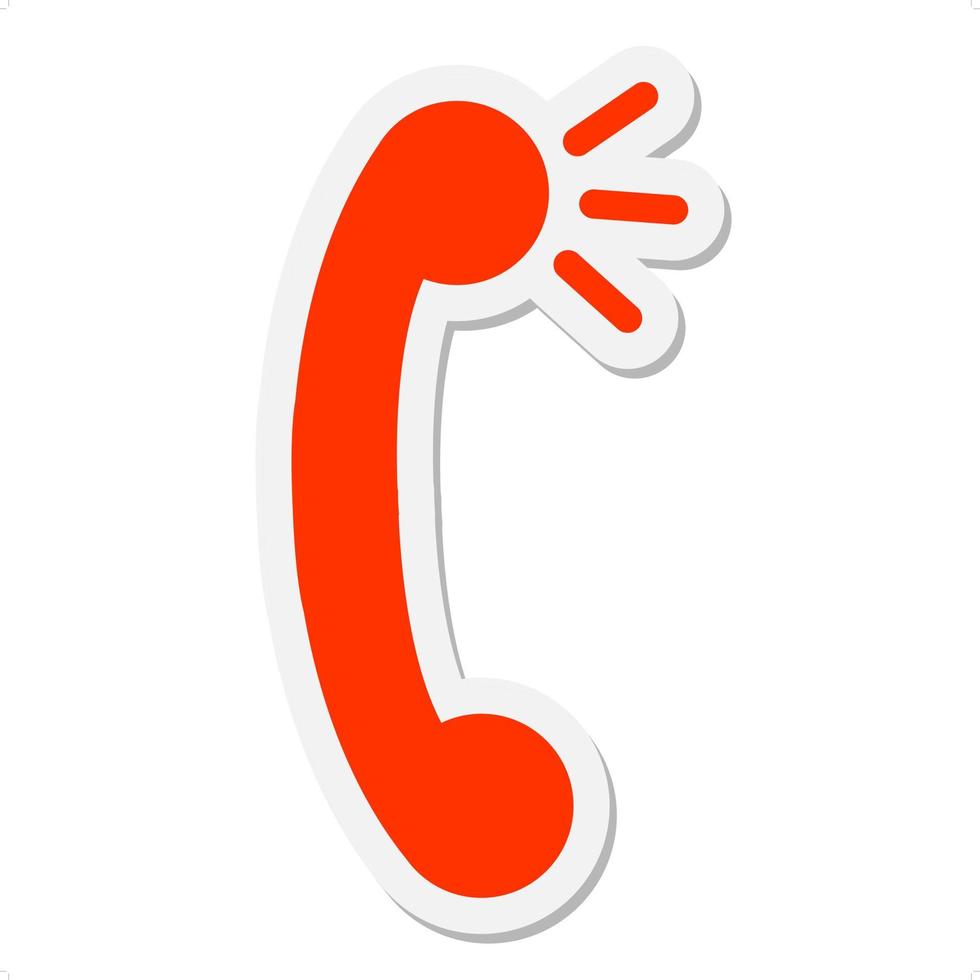 telephone receiver sticker vector