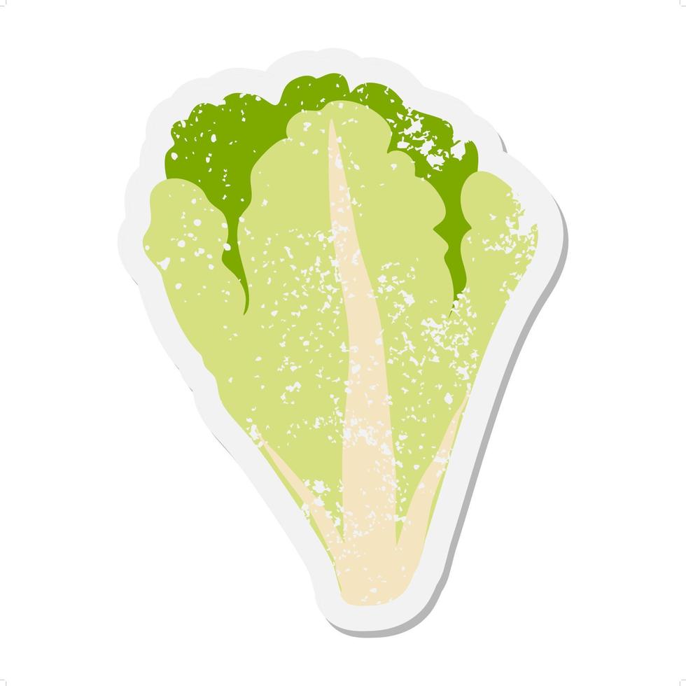 Lettuce leaves grunge sticker vector