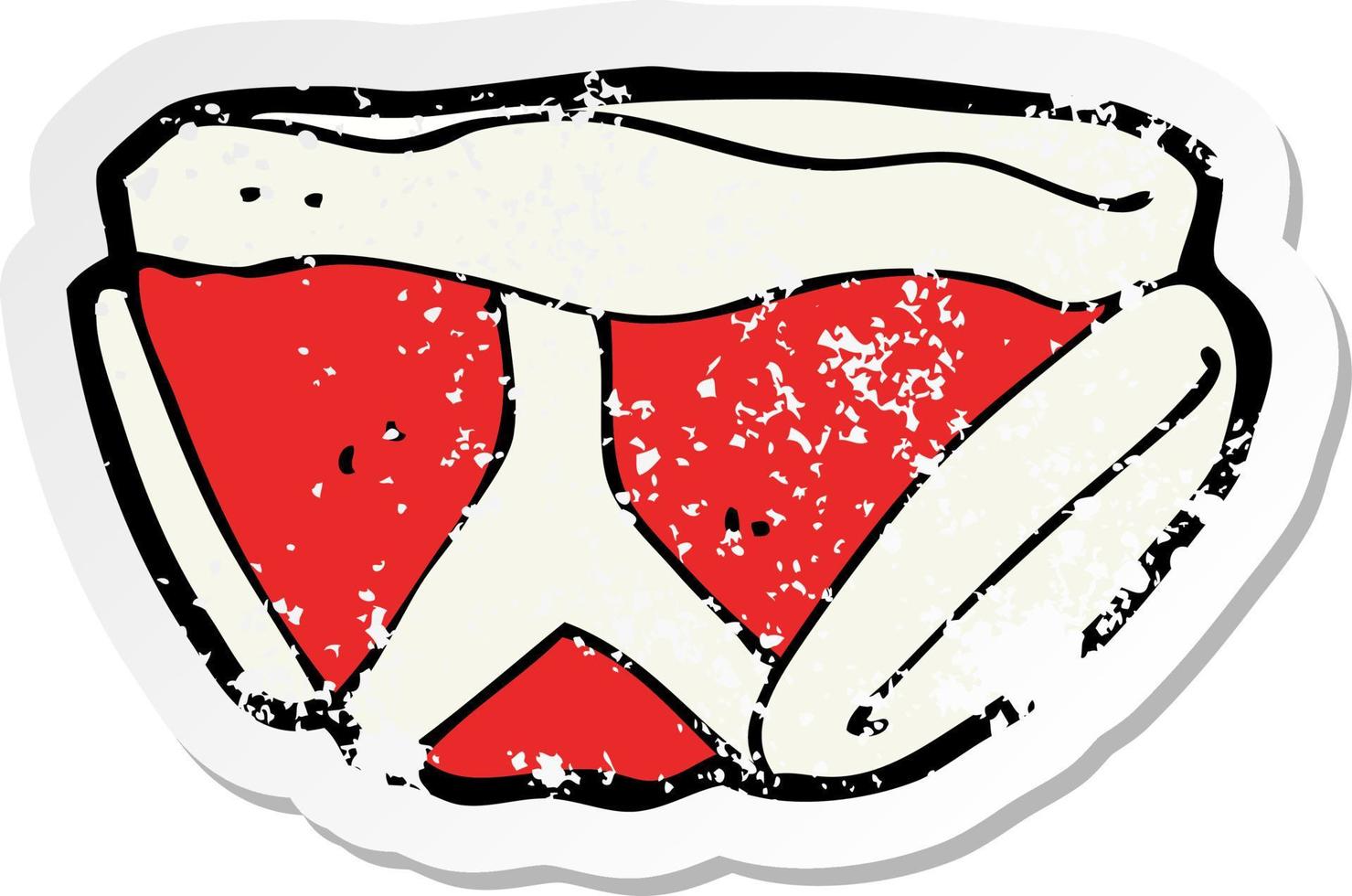 retro distressed sticker of a cartoon underpants vector