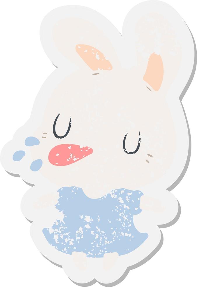 cartoon rabbit grunge sticker vector