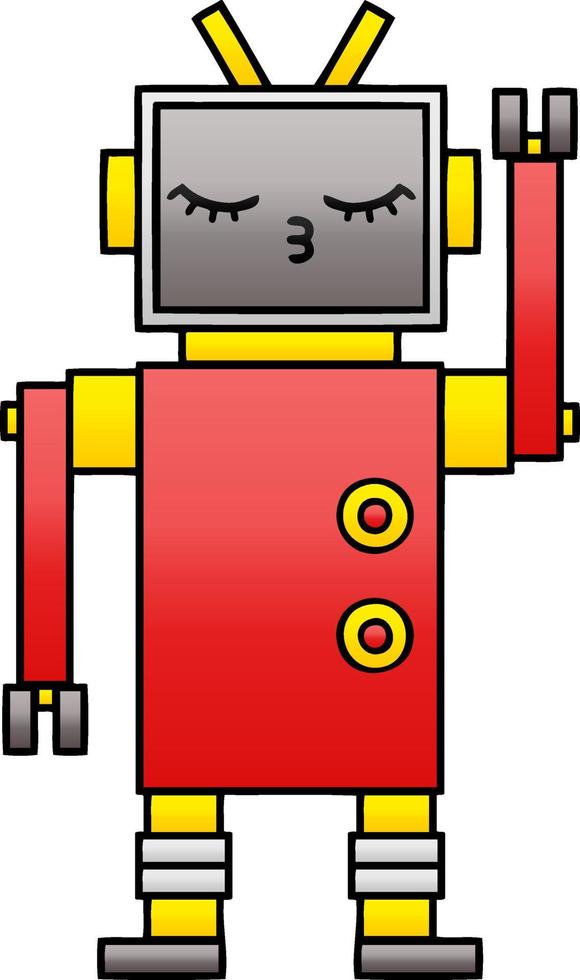 gradient shaded cartoon robot vector