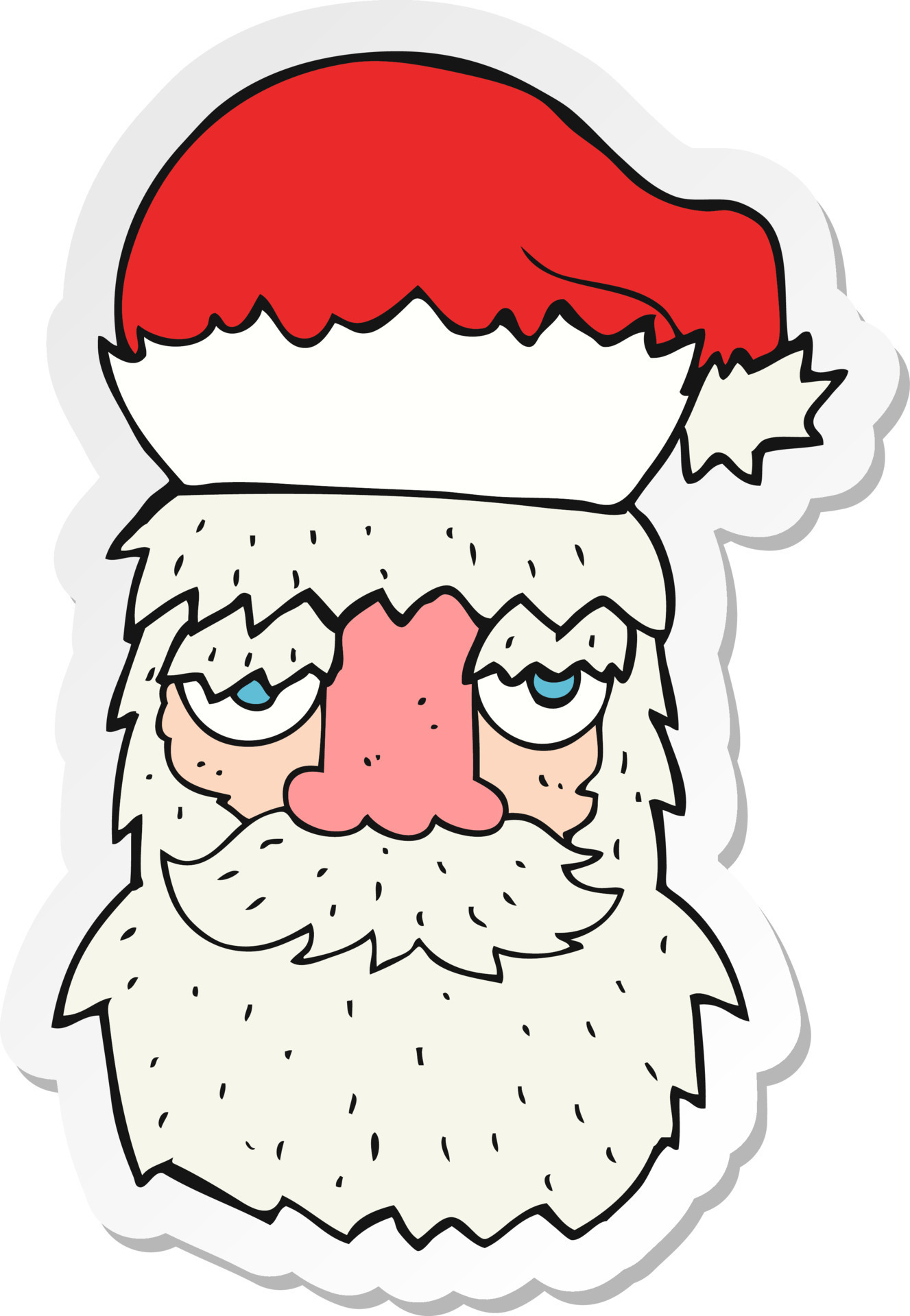 sticker of a cartoon tired santa claus face 11122277 Vector Art at Vecteezy sticker of a cartoon tired santa claus face 11122277 Vector Art at Vecteezy
