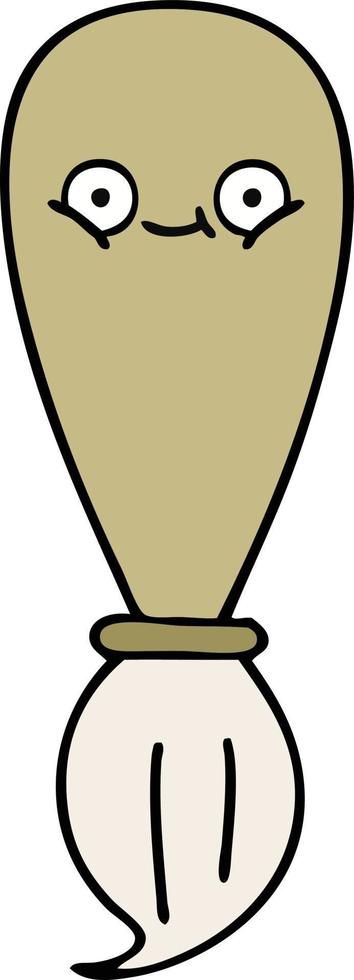 cute cartoon paint brush vector