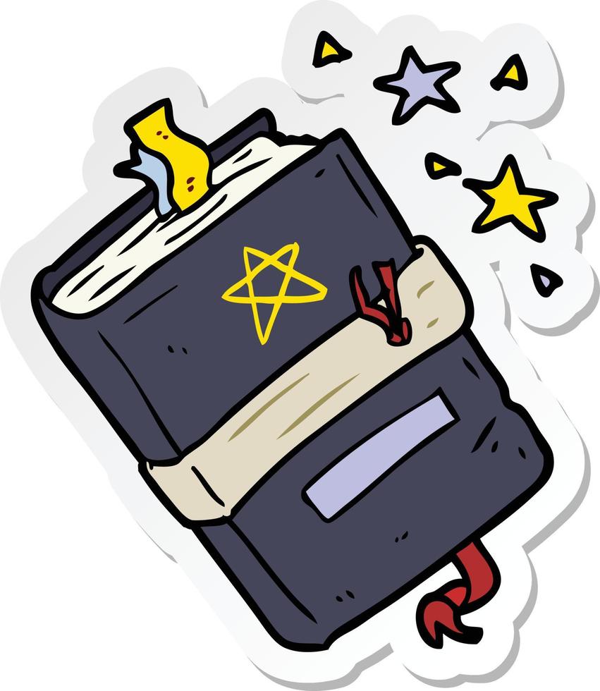 sticker of a cartoon book of spells vector