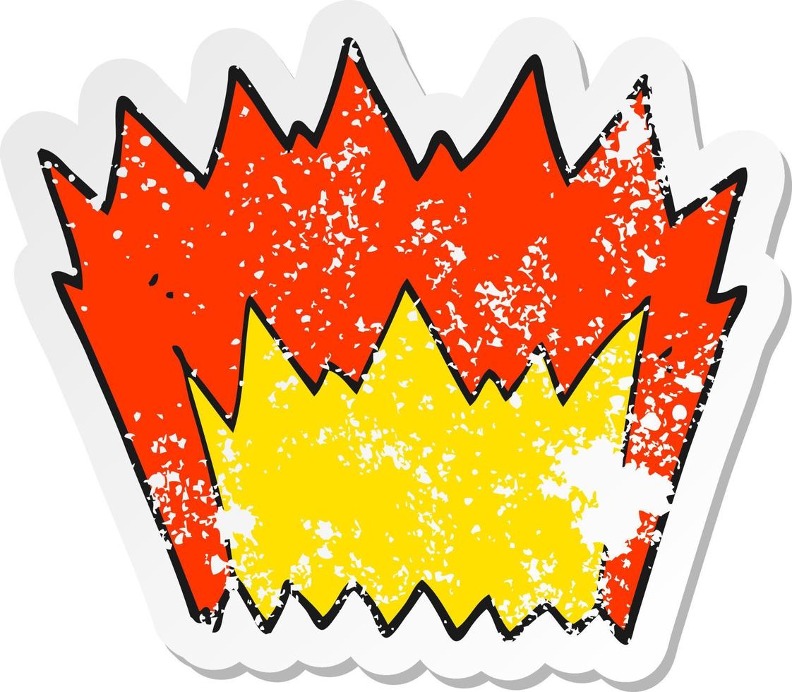 retro distressed sticker of a cartoon explosion vector