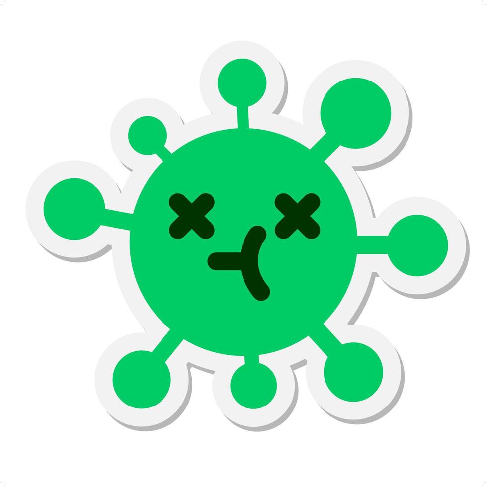 unsure cross eyed virus sticker vector