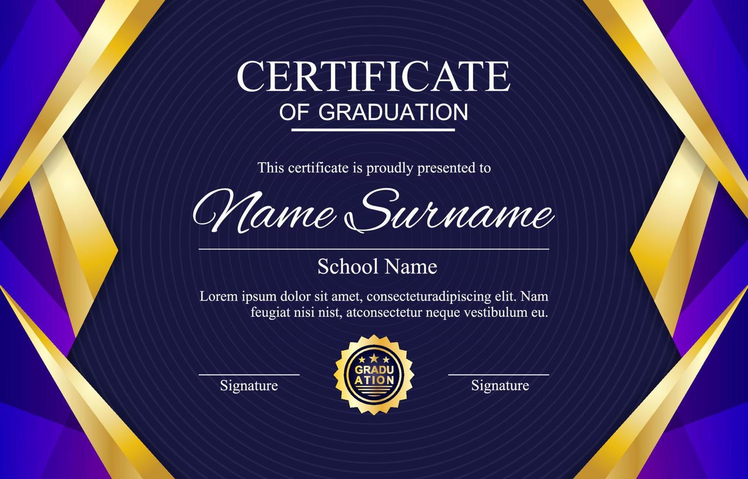 Graduation Certificate Template Background vector