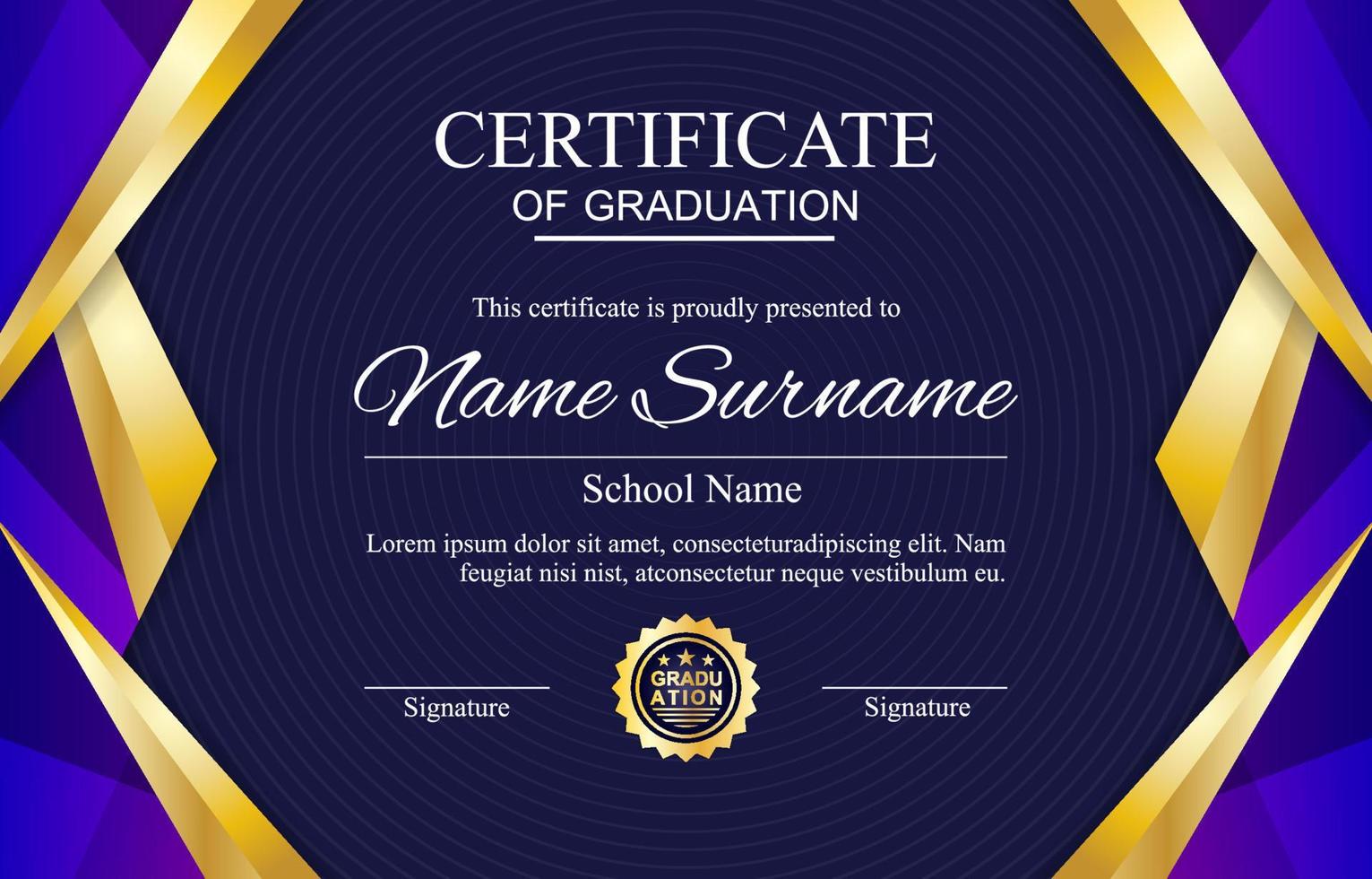 Graduation Certificate Template Background vector